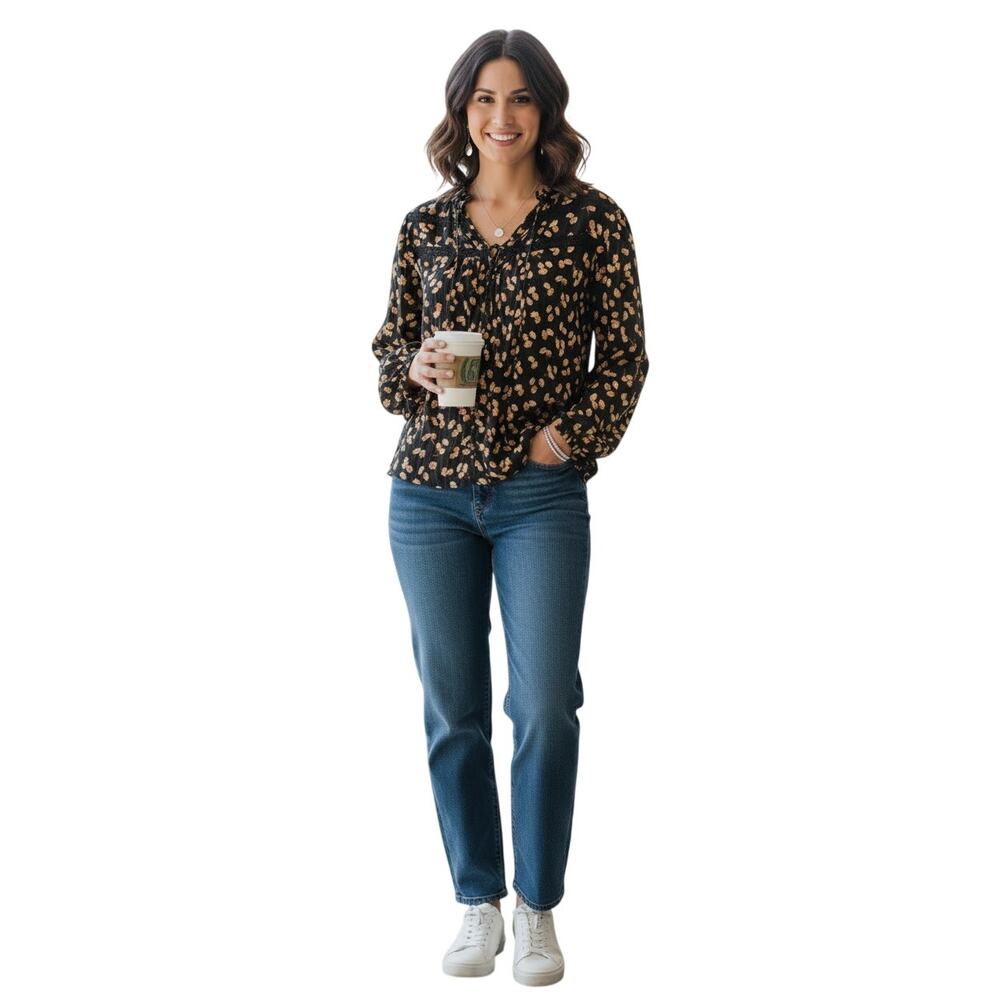 Torrid Lenny Black Floral Peasant Long Sleeve Blouse NWT L - Picture 8 of 8